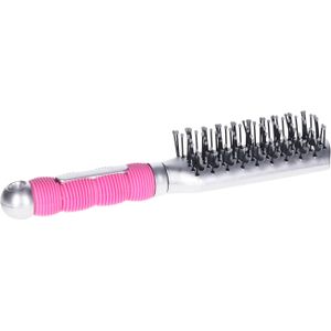 Haarborstel - Zilver/Pink - Kunststof - Ergonomisch Handvat