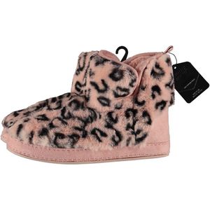 Dames hoge pantoffels/sloffen luipaard print roze maat 41-42 - Sloffen - volwassenen