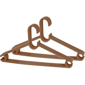 Storage Solutions kledinghangers - set van 20x - kunststof - bruin