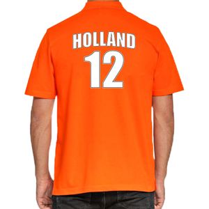 Oranje supporter poloshirt met rugnummer 12 - Holland / Nederland fan shirt voor heren - Feestshirts