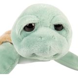 Suki Gifts pluche zeeschildpad Jules knuffeldier - cute eyes - mintgroen - 14 cm - Knuffel zeedieren