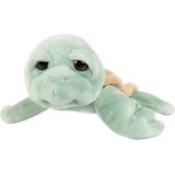 Suki Gifts pluche zeeschildpad Jules knuffeldier - cute eyes - mintgroen - 14 cm - Knuffel zeedieren