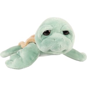 Suki Gifts pluche zeeschildpad Jules knuffeldier - cute eyes - mintgroen - 14 cm - Knuffel zeedieren