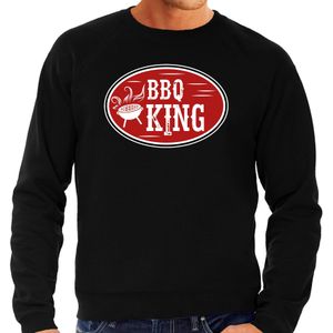 BBQ king cadeau sweater / trui zwart voor heren - Feesttruien
