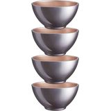 Luminarc Kommetjes/soepkommen/schaaltjes voor dessert/ontbijt - 4x - Glas - D13 x 6 cm - lila paars