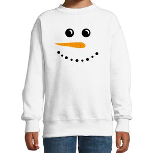 Sneeuwpop foute Kerstsweater / Kersttrui wit voor kinderen - kerst truien kind