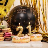 18x stuks luxe pensioen feest/party ballonnen - goud/zwart - latex - ca 30 cm - Ballonnen