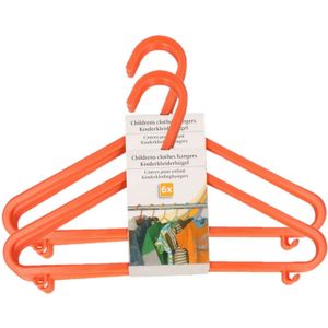 Plastic kinderkleding / baby kledinghangers oranje 12x stuks 17 x 28 cm