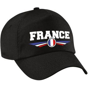 Frankrijk / France landen pet / baseball cap zwart kinderen - Verkleedhoofddeksels