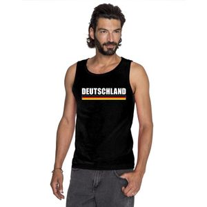 Zwart Duitsland supporter singlet shirt/ tanktop heren - Feestshirts