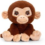 Keel toys - Cadeaukaart A5 Gefeliciteerd met superzacht knuffeldier chimpansee aap 25 cm