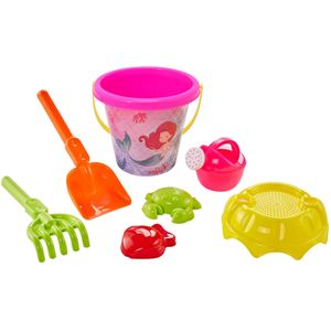 Atosa Strand/zandbak speelgoed set - emmer/schepjes met vormpjes - plastic - zeemeermin - Zandbakspeeltjes - Strandspeelgoed