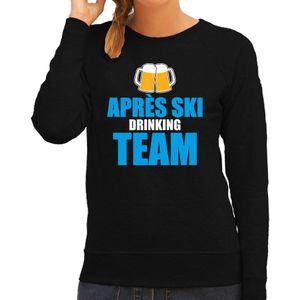 Apres ski trui Apres ski drinking team bier zwart  dames - Wintersport sweater - Foute apres ski out - Feesttruien