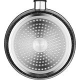 Steelpan/sauspan - Geschikt voor alle kookplaten - Zwart - Dia 20 cm - Hoge krasvastheid