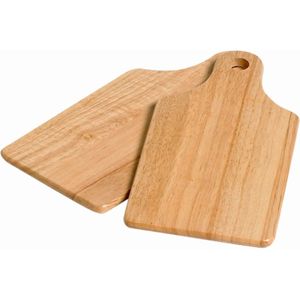 Snijplanken/serveerplanken - Set van 2x - 28 x 14 cm - hout - broodplanken - Snijplanken