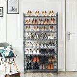 Kunststof/metalen schoenenrek/schoenenstandaard 5-laags 30 x 90 x 87 cm grijs - Schoenen opbergen