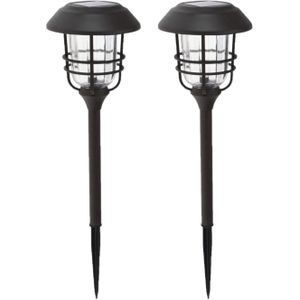 Set van 4x stuks solar tuinlampen/prikspots op zonne-energie 59 cm - Prikspotjes