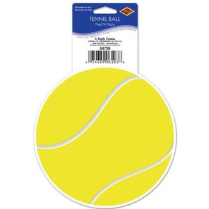 Tennis feest sticker 13 cm - Feestdecoratievoorwerp