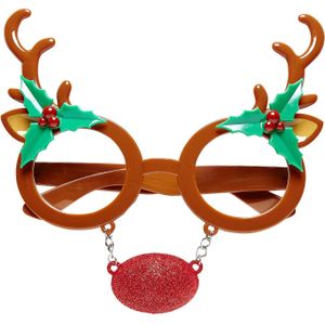 5x stuks rendier bril/feestbril kerst accessoires - Verkleedbrillen