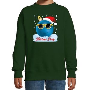 Foute kersttrui / sweater coole kerstbal  groen voor jongens - kerst truien kind