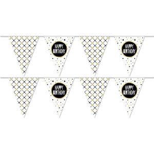 2x Verjaardagsfeest slingers Happy Birthday 10 meter - Vlaggenlijnen