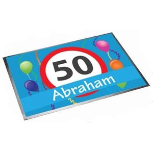 Deurmat/buitenmat Abraham 50 jaar 40 x 60 cm - Feestdeurmatten