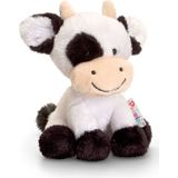 Keel Toys Koe - Pluche Knuffel - Zwart-wit - 14 cm