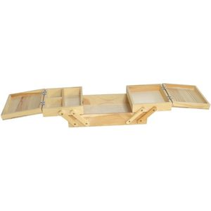 Naaidoos - uitklapbaar - met handgreep - hout - 24 x 15 x 11 cm - naaigaren kistje - Naaidozen
