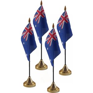 4x stuks australie tafelvlaggetje 10 x 15 cm met standaard - Vlaggen