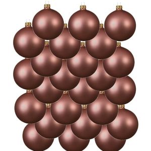 24x Oud roze kerstballen 8 cm matte glas kerstversiering - Kerstbal