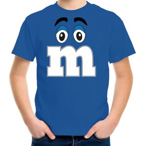 Verkleed t-shirt M voor kinderen - blauw - jongen - carnaval/themafeest kostuum - Feestshirts