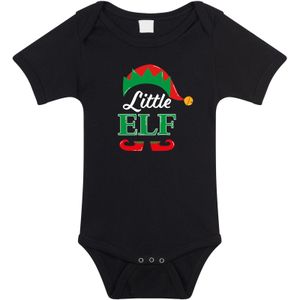 Little elf Kerst rompertje zwart voor babys - Feest rompertjes