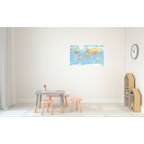 Poster wereldkaart met landen voor op kinderkamer / school 84 x 52 cm - Posters