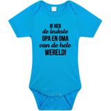 Leukste opa en oma cadeau baby rompertje blauw jongens - Rompertjes