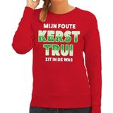 Foute kersttrui / sweater zit in de was rood voor dames - kerst truien