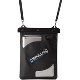 Zwart/wit tablet hoesje 10,5 inch waterproof/waterbestendig met halskoord/nekkoord - Telefoonhoesjes