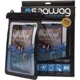 Zwart/wit tablet hoesje 10,5 inch waterproof/waterbestendig met halskoord/nekkoord - Telefoonhoesjes