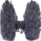 Engelen vleugels grijs-blauw 65 x 60 cm - Verkleedattributen