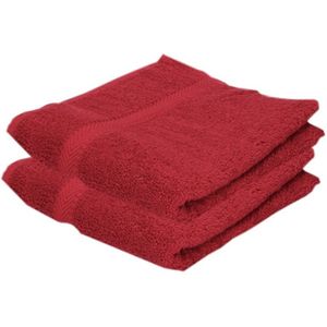 2x Jassz rode handdoeken 50 x 100 cm - Badhanddoek