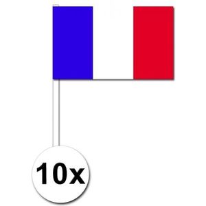 10 zwaaivlaggetjes Franse vlag - Vlaggen