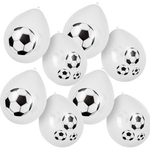Boland 18x Voetbal ballonnen -  ca. 25 cm - Feestversiering en decoraties - Ballonnen
