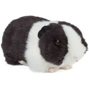 Pluche Zwarte Cavia Knuffel met Geluid 20 cm - Cavia Huisdieren Knuffels - Speelgoed