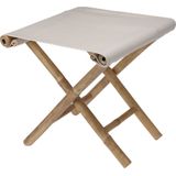 Bijzet krukje/stoel - 4x - Inklapbaar - creme wit - vouwkruk - bamboe/polyester - 40 x 40 cm - Krukjes