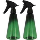 Esschert Design plantenspuit/vernevelaar - 2x - PET -  smaragdgroen/zwart - kegelvorm - 21 cm - Plantenspuiten