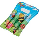 Opblaas blauw/bloemen bed/matras 67 x 43 cm kinderspeelgoed - Luchtbed (zwembad)