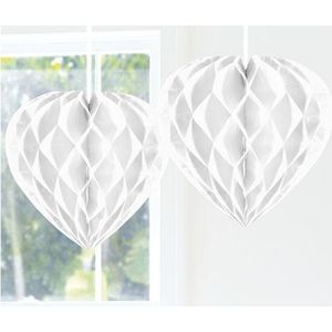 Bruiloft versiering decoratie hart wit - Hangdecoratie
