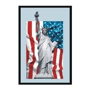 Wandspiegel Amerikaanse vlag met vrijheidsbeeld - Feestdecoratievoorwerp
