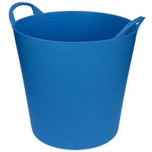 Flexibele emmer/wasmand/kuip blauw 20 liter - Wasmanden