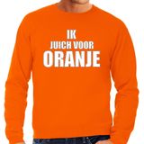 Grote maten oranje sweater / trui Holland / Nederland supporter ik juich voor oranje EK/WK heren - Feesttruien