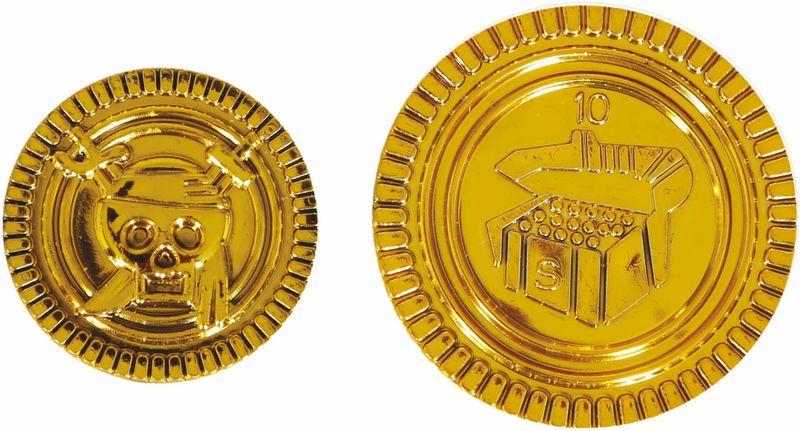 Piraten munten/geld van kunststof - 25x oude munten - gouden dukaten - Verkleed speelgoed - Speelgeld